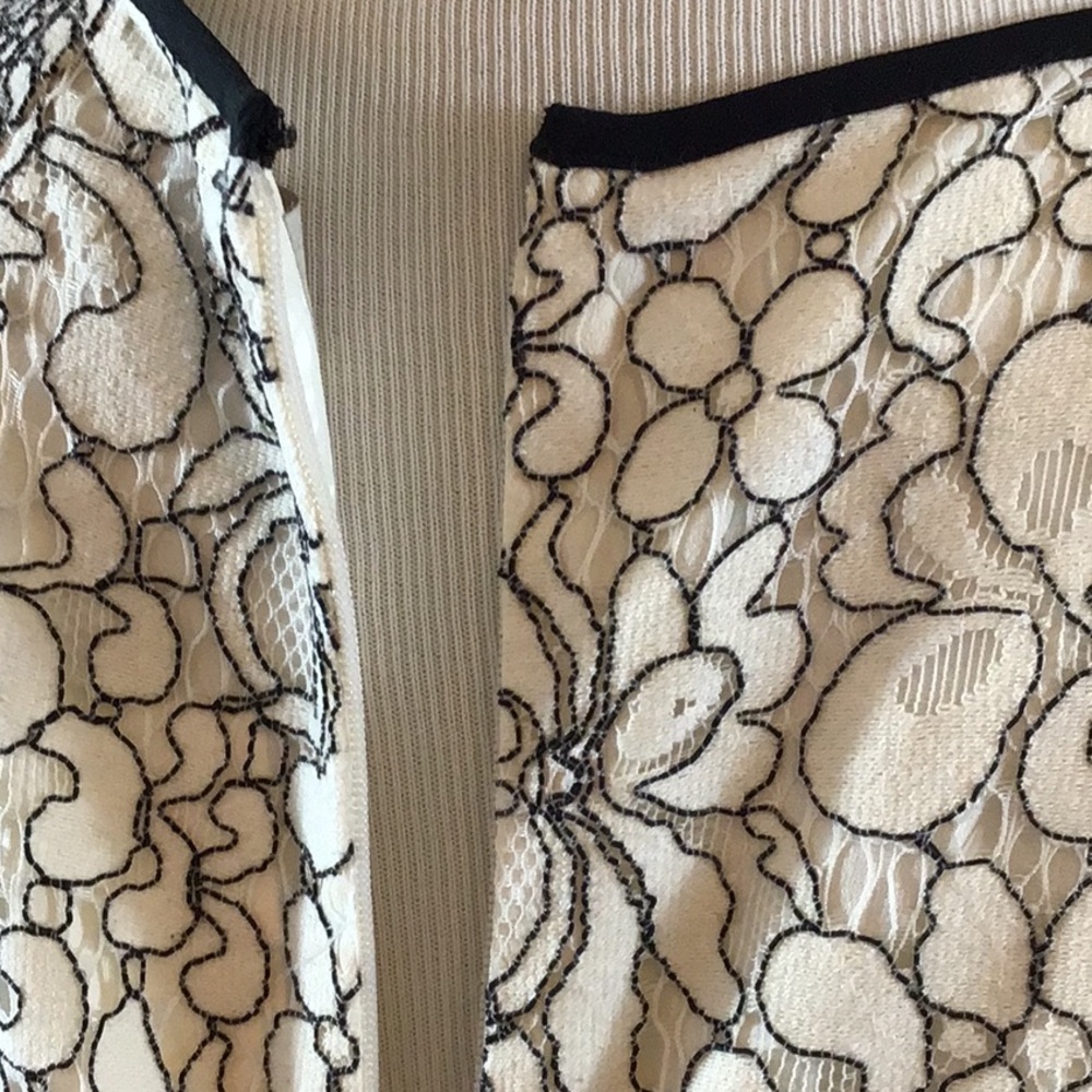 LOFT Black and White Lace Mini Dress - Picture 5 of 8